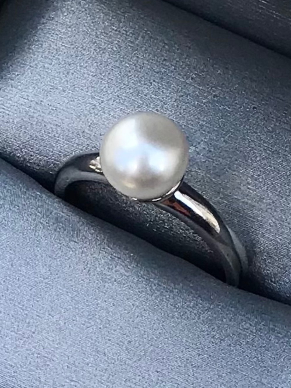 Vintage 925 Sterling Silver Pearl Ring